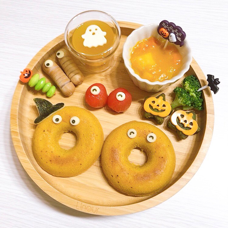 吸盤付き竹製プレート Round(丸型) 盛り付け例