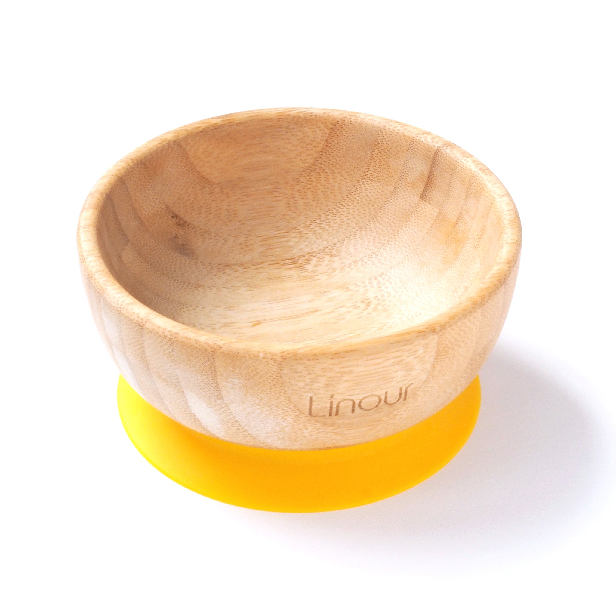 吸盤付き竹製プレート Bowl 斜め
