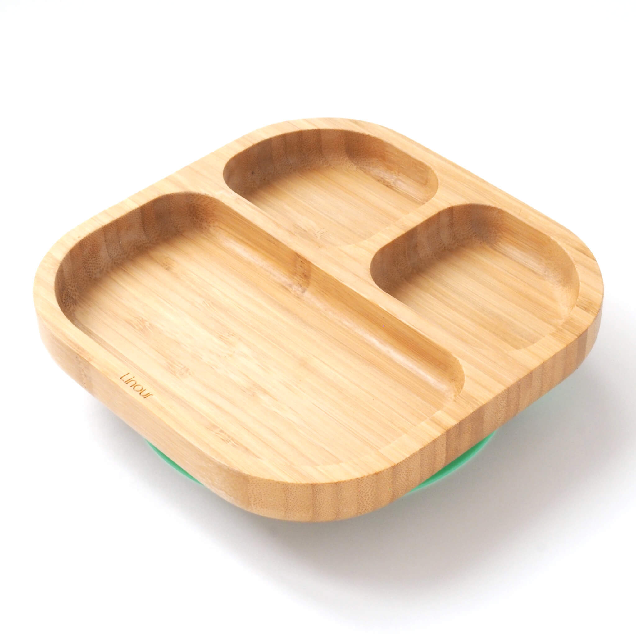 吸盤付き竹製プレート Square 斜め