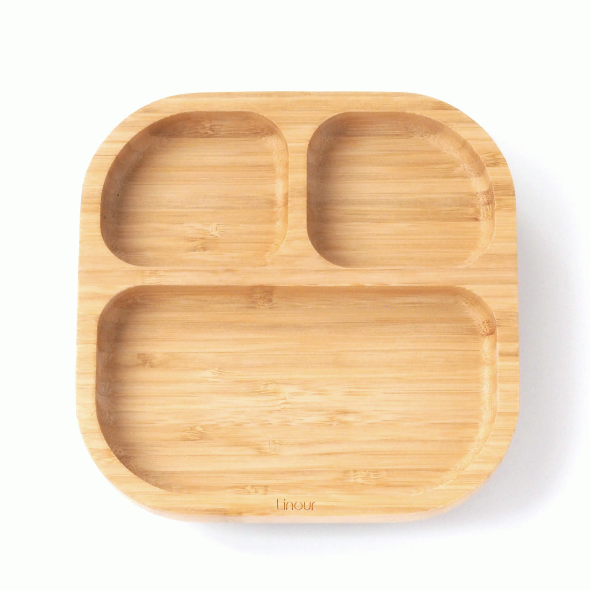 吸盤付き竹製プレート Square 正面