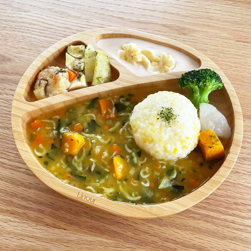 吸盤付き竹製プレート Oval 盛り付け例