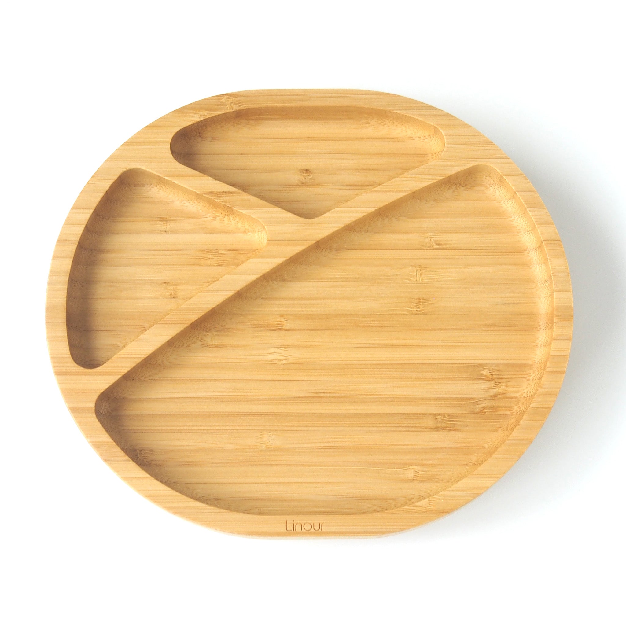 吸盤付き竹製プレート Oval 正面