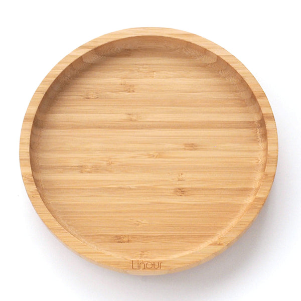 吸盤付き竹製プレート Round(丸型) 正面