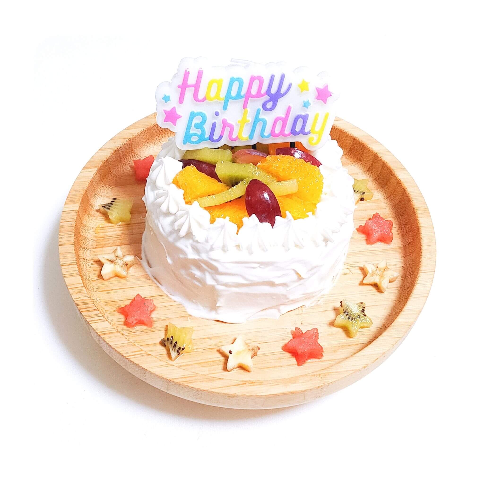 吸盤付き竹製プレート Round(丸型) 誕生日ケーキ